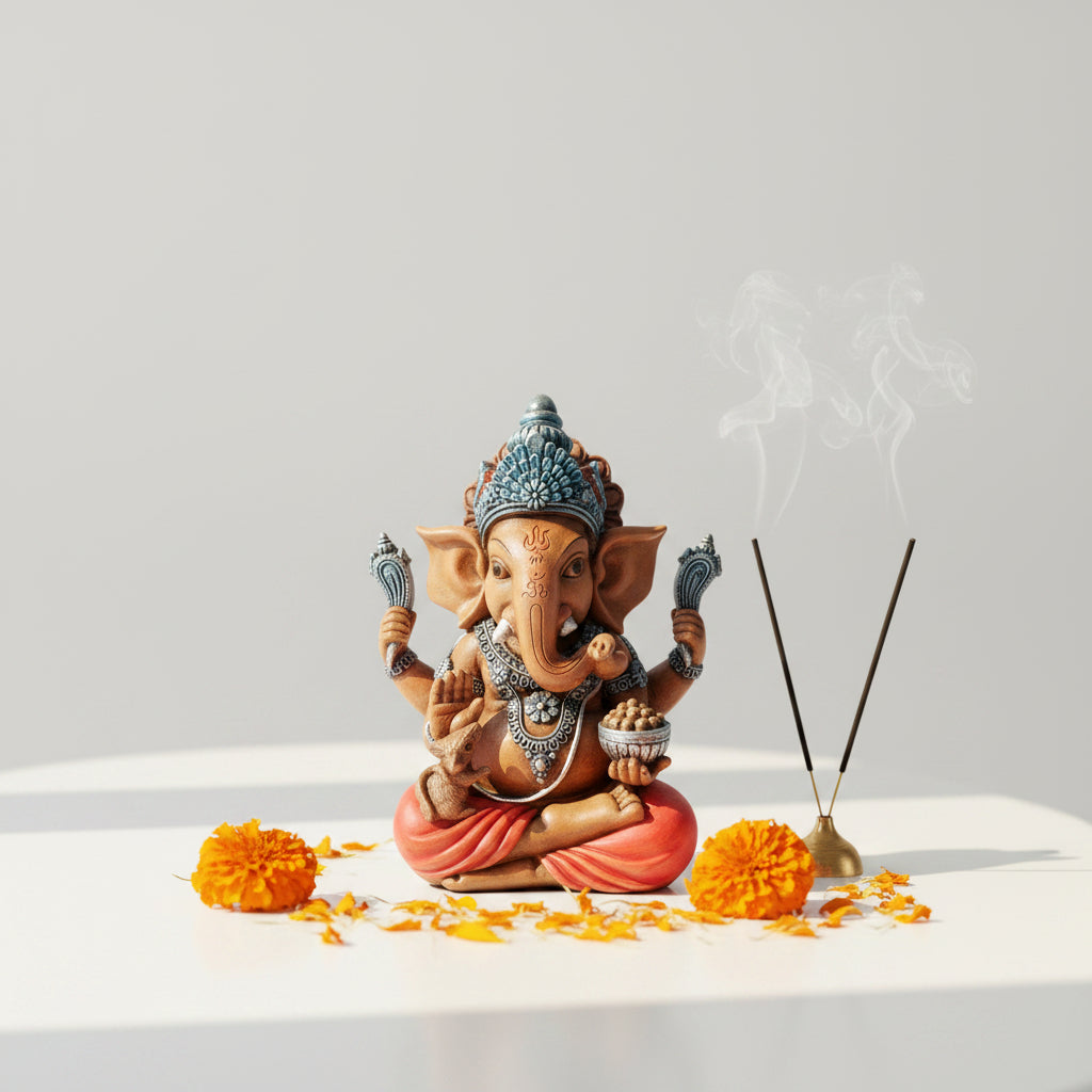 Ganesh en résine 13,5 x 10 x 17 cm