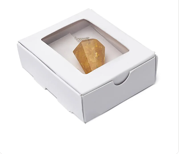 Orgonite Pendule Citrine pointe à facette