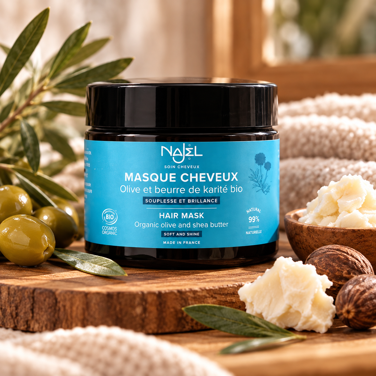Masque Cheveux Bio – Olive & Beurre de Karité