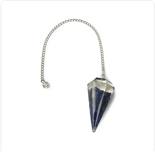 Orgonite Pendule Lapis Lazuli pointe à facette