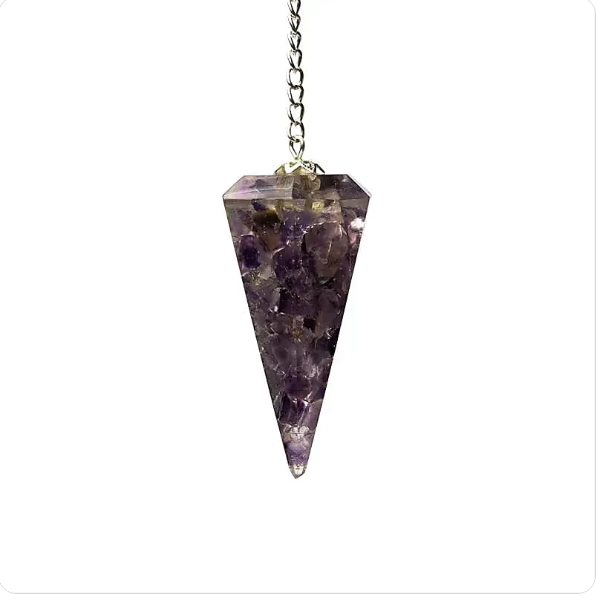 Orgonite Pendule Améthyste pointe à facette