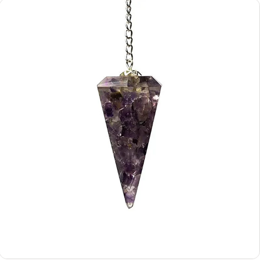 Orgonite Pendule Améthyste pointe à facette