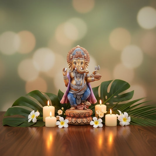 Ganesh en résine 15,5 x 10,5 x 27 cm