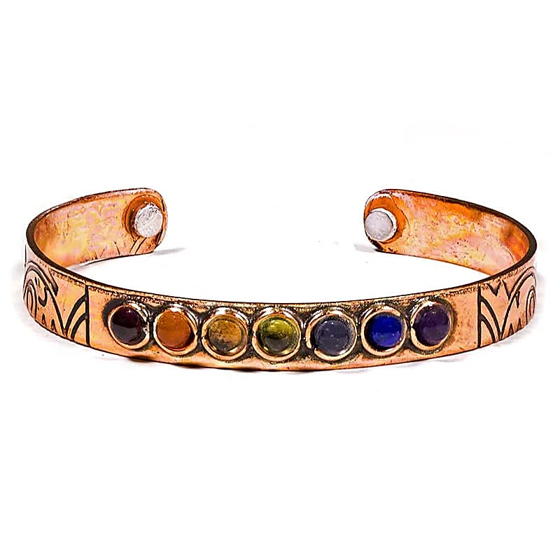 Bracelet couleur chakra cuivre magnétique