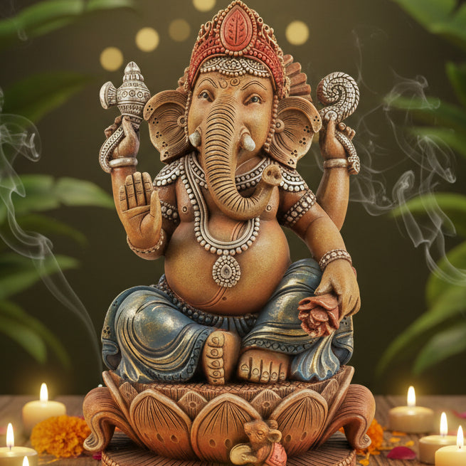 Ganesh en résine 17 x 13 x 27 cm